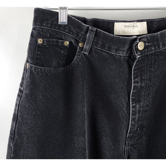 LL Bean Pants Women 16 Tall Black Double L Relaxed Fit Denim (34x32) - Picture 3 of 10